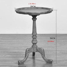 Load image into Gallery viewer, YUMEIGE-Tables Oak Tray Small Round End Table, Rustic Side Table, Solid Wood Mini Side Table, Pedestal Tables/Flower Stand, 3 Colors Coffee Table (Color : Black, Size : 15.3515.3522.04in)