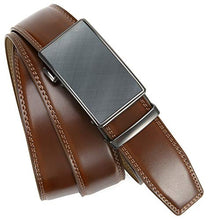Load image into Gallery viewer, Chaoren Leather Ratchet Dress Belt 1 3/8 with Formal Slide Buckle, Adjustable Trim to Fit in Gift Box