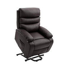 Load image into Gallery viewer, Homegear PU Leather Power Lift Electric Recliner Chair with Massage, Heat and Vibration with Remote Brown
