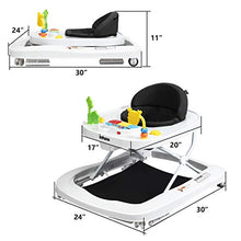 Load image into Gallery viewer, INFANS Foldable Baby Walker, 3 in 1 Toddler Walker Bouncer, Learning-Seated, Walk-Behind, Music, Adjustable Height, High Back Padded Seat, Detachable Trampoline Mat, Activity Walker with Toys, Black