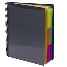 Load image into Gallery viewer, Smead 24 Pocket Poly Project Organizer, Letter Size, 1/3-Cut tab, Gray with Bright Colors (89206)
