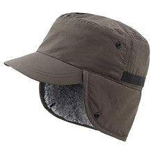 Load image into Gallery viewer, Connectyle Unisex Winter Hat with Brim Warm Earflaps Hat Faux Fur Baseball Cap for Men Army Green