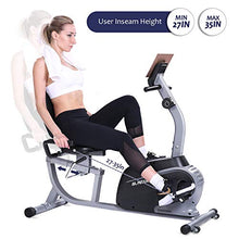 Load image into Gallery viewer, MaxKare Recumbent Exercise Bike Indoor Cycling Stationary Bike with Adjustable Seat and Resistance, Pulse Monitor/Phone Holder (Seat Height Adjustment by Lever)