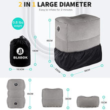 Load image into Gallery viewer, Inflatable Travel Foot Rest Pillow,Toddler & Kids Airplane Bed,Airplane Foot Rest for Kids and Adults,Adjustable Height Foot Pillow, Inflatable Foot Rest for Airplane Travel, Car,Train,Office (Grey)