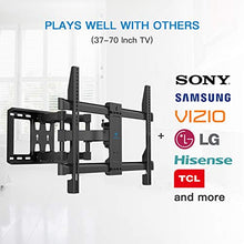 Load image into Gallery viewer, PERLESMITH Full Motion TV Wall Mount Bracket Dual Articulating Arms Bear up to 132lbs for Most 37-70 inch TV with Tilt, Swivel, Rotation fit LED, LCD, OLED, Plasma Flat Screen TV, Max VESA 600x400mm