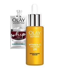 Load image into Gallery viewer, Olay Vitamin C + Peptide 24 Brightening Face Serum + Whip Moisturizer Travel/Trial Size Gift Set