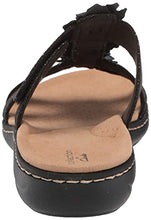 Load image into Gallery viewer, Clarks womens Laurieann Judi Flat Sandal, Black Synthetic/Leather Combi, 7.5 US
