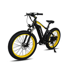 Load image into Gallery viewer, vtuvia Electric Bike for Adults, 26" 4.0 Fat Tire Ebikes, 48V 13Ah Removable Lithium-Ion Battery Waterproof City Bicycle Electric 7 Speeds Gear, Hunting Beach Snow Electric Bicycles (Yellow)