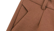 Load image into Gallery viewer, Tanming Women's Thick Wool Blend Cropped Wide Leg Pant Trousers (Small, Brown)