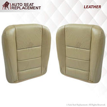 Load image into Gallery viewer, Auto Seat Replacement 2003 2004 2005 2006 2007 Ford F250 F350 Lariat Crew Cab Leather Seat Cover Replacement, F250 Leather Seat Cover, (Driver and Passenger (2 Bottom & 2 Top), Medium Parchment (Tan))