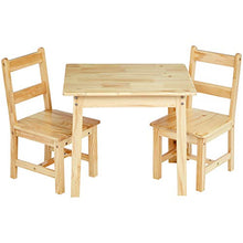 Load image into Gallery viewer, AmazonBasics Kids Solid Wood Table and 2 Chair Set, Natural