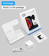 Load image into Gallery viewer, Intoval Wireless Charger, True 3 in 1 for Apple iPhone/iWatch/Airpods, Qi-Certified Wireless Charging Station for iWatch 6/SE/5/4/3/2, iPhone 11/Pro/Max/XS/Max/XR/XS/X, Airpods Pro/2/1 (with Adapter)
