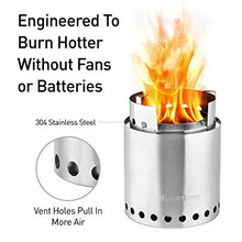 Load image into Gallery viewer, Solo Stove Campfire Camping Stove Portable Stove for Backpacking Outdoor Cooking Great Stainless Steel Camping Backpacking Stove Compact Wood Stove Design-No Batteries or Liquid Fuel Canisters Needed