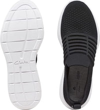 Load image into Gallery viewer, Clarks Women's Ezera Walk Sneaker, Black Knit, 10 Wide