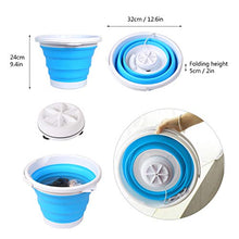 Load image into Gallery viewer, Mini Washing Machine, Formemory Portable Folding Bucket Turbo Ultrasonic Washing Machine Personal Travel Washing Machine with Remote Control for Lazy Magic Laundry Machine(Blue)