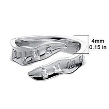 Load image into Gallery viewer, Jewever S925 Sterling Silver Open Ring Sanskrit Mantra Om Mani Padme Hum Open Rings Fine Jewelry 6-9