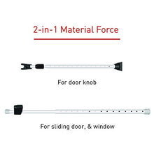 Load image into Gallery viewer, SECURITYMAN 2-in-1 Door Security Bar with Alarm & Sliding Door Stopper Security Bar with 120db Loud Alert Siren - Durable & Rugged Iron, (Protects Against Scratches), White 2021 Model (SECURITYBARS)
