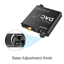 Load image into Gallery viewer, 192KHz Digital to Analog Audio Converter with Bass and Volume Adjustment,Digital SPDIF/Optical/Toslink/Coaxial to Analog Stereo L/R RCA and 3.5mm Jack Converter for PS3 PS4 DVD AppleTV Home Cinema