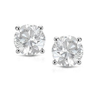 Load image into Gallery viewer, PARIKHS Round Diamond stud Plus Quality Screw Back 14K White Gold (0.25 ctw)