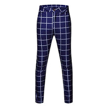 Load image into Gallery viewer, F_Gotal Men's Striped Pants Business Slim Pants Casual Plaid Sweatpants Athletic Hip Hop Pants Harem Pants Joggers