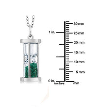 Load image into Gallery viewer, Gem Stone King 925 Sterling Silver Hourglass Pendant Necklace For Women with 0.75 Ct Emerald Dust and 18 Inch Silver Chain