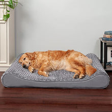 Load image into Gallery viewer, Furhaven Pet Bed for Dogs and Cats - Ultra Plush Luxe Lounger Contour Mattress Supportive Solid Slab Orthopedic Dog Bed, Removable Machine Washable Cover - Gray, Jumbo (X-Large)