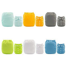 Load image into Gallery viewer, ALVABABY Baby Cloth Diapers One Size Adjustable Washable Reusable for Baby Girls and Boys 6 Pack with 12 Inserts 6BM98
