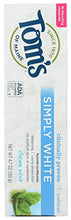 Load image into Gallery viewer, Frankel & Frankel Toms Of Maine Simply White Natural Flouride Toothpaste, Clean, Mint, 4.7 Oz