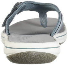 Load image into Gallery viewer, Clarks womens Breeze Sea Flip Flop, Blue Grey Synthetic, 7 US