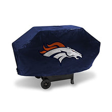 Load image into Gallery viewer, NFL Denver Broncos Deluxe Vinyl Padded Grill Cover, Navy, Item size: 68" x 21" x 35"