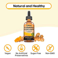 Load image into Gallery viewer, Max Absorption Liquid Turmeric Curcumin Drops | for Joint Pain, Digestion, Anti-Inflammation Support | Liposomal Organic Turmeric Root Extract with Fulvic Acid | Vegan, Non-GMO, Made in USA