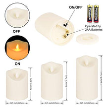 Load image into Gallery viewer, Flickering Flameless Candles Waterproof Outdoor Candles Battery Operated Candles with Remote Cycling 24 Hours Timer(D: 3.25"x H: 4"5"6")LED Candles Plastic Pack of 3 Large Pillar Candles