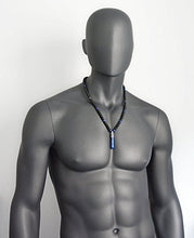 Load image into Gallery viewer, Blue Lapis Lazuli Black Onyx Healing Crystal Long Mens Necklace September December Birthstone Gift for Men