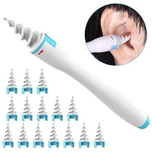 Load image into Gallery viewer, 2022 Spiral Ear Wax Removal Tool, Ear Cleaner kit Q-Grips Earwax Remover with 16 Pcs Soft Replacement Tips Suitable for Adult & Kids (Blue)