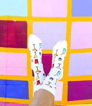 Load image into Gallery viewer, Hot Sox Women's Food Alcohol Novelty Fashion Casual Crew Socks, Tropical Drinks (White), Shoe Size: 4-10