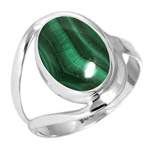 Load image into Gallery viewer, Natural Malachite Women Jewelry 925 Sterling Silver Ring Size 8