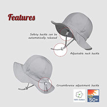 Load image into Gallery viewer, Ami&Li tots Adjustable Sunscreen Bucket Sun Protection Summer Hat for Baby Girl Boy Infant Kid Toddler Child UPF 50 Matte Grey