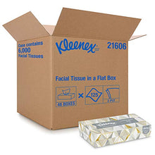 Load image into Gallery viewer, Kleenex® Professional Facial Tissue for Business (21606), Flat Tissue Boxes, 48 Boxes / Case, 125 Tissues / Box, 6,000 Tissues / Case