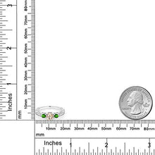 Load image into Gallery viewer, Gem Stone King 0.81 Ct Round Peach Morganite Green Simulated Tsavorite 925 Sterling Silver Ring (Size 8)