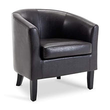 Load image into Gallery viewer, Belleze Modern Arm Club Chair Faux Leather Tub Barrel Style, Brown