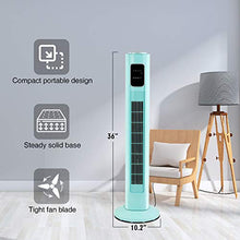 Load image into Gallery viewer, R.W.FLAME Tower Fan with Remote Control, Standing fan for office, Oscillating fan for home with children/pets/elders,Time Settings,LCD display,45W,Oscillation, 36", Green