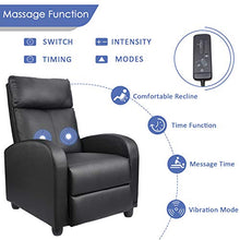 Load image into Gallery viewer, Homall Recliner Chair Padded Seat Massage PU Leather for Living Room Single Sofa Recliner Modern Recliner Seat Club Chair Home Theater Seating (Black)