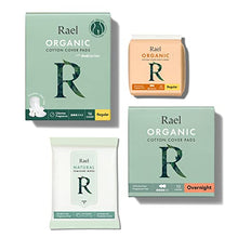 Load image into Gallery viewer, Rael Period Essential Value Set - Organic Cotton Cover Regular & Overnight Pads, Regular Liners and pH Balanced Feminine Wipes