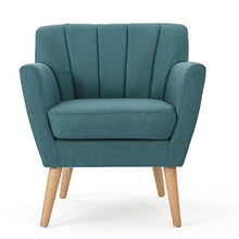 Load image into Gallery viewer, Christopher Knight Home Merel Mid-Century Modern Fabric Club Chair, Dark Teal / Natural