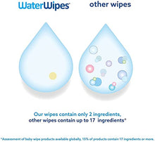 Load image into Gallery viewer, WaterWipes Original Baby Wipes, 99.9% Water, Unscented & Hypoallergenic for Sensitive Newborn Skin, 3 Packs (180 Count)