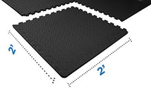 Load image into Gallery viewer, BalanceFrom Puzzle Exercise Mat with EVA Foam Interlocking Tiles (Black) (24 Peices Tiles)