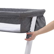 Load image into Gallery viewer, Simmons Kids By The Bed City Sleeper Bassinet - Adjustable Height Portable Crib with Wheels & Airflow Mesh, Grey Tweed