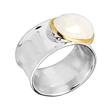 Load image into Gallery viewer, Silpada 'Good Spirits' 5 1/2 ct Natural Rainbow Moonstone Ring in Sterling Silver & 14K Gold Plate, Size 11