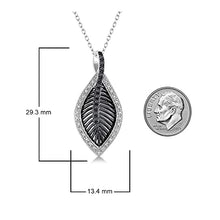Load image into Gallery viewer, Evoque Round Cut Natural & Treated Black Diamond Pendant Necklace (1/10 Ctw) - Jewelry for Women with 18" Sterling Silver Chain