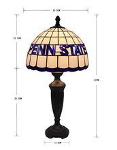 Load image into Gallery viewer, Yogoart 12-inch Wide NCAA Penn State Nittany Lions Stained Glass Table Lamp 24.8-inch Total Height